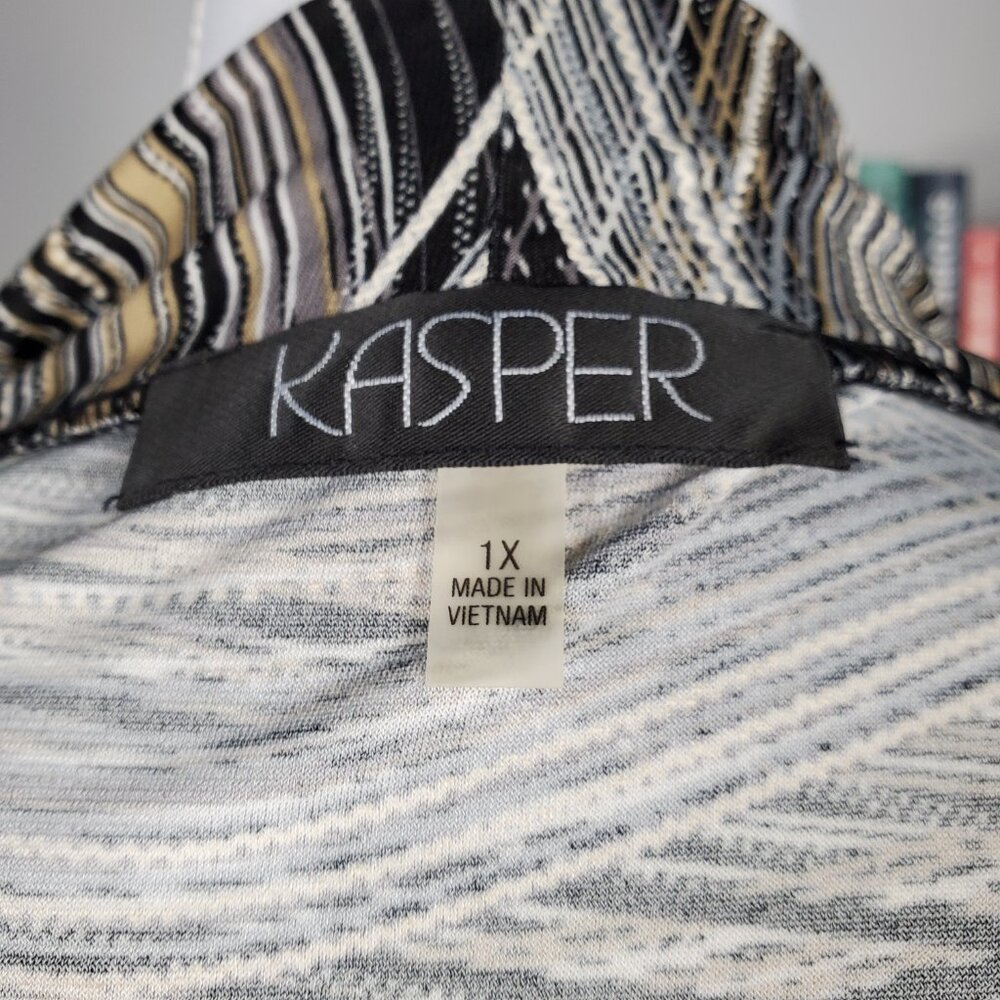 Kasper Wave Pattern Neutrals Unconstructed Jacket… - image 2